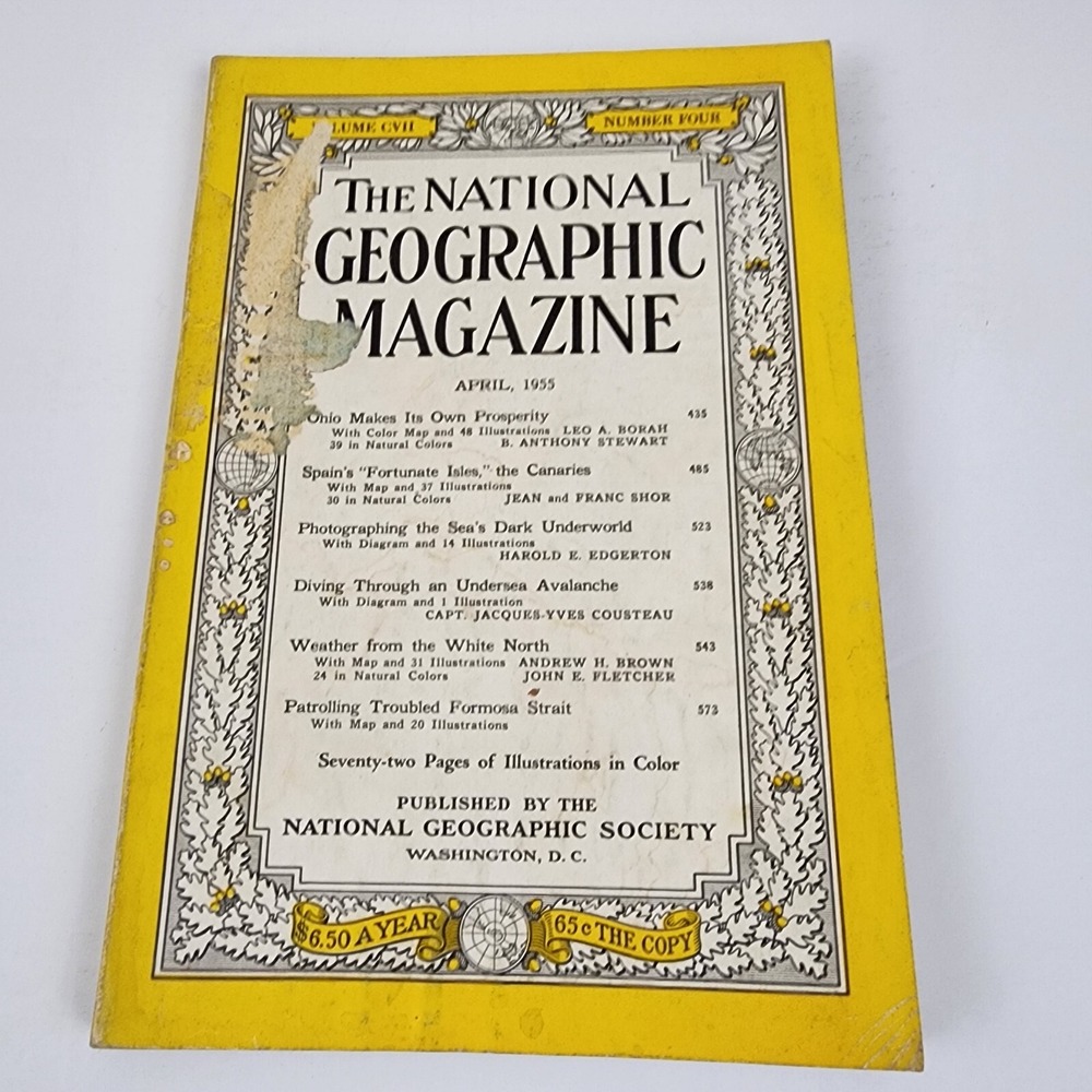 National Geographic Magazine April 1955 No Map